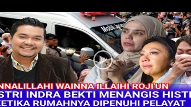 Tumbnail sebuah video dari akun YouTube Ruang Informasi yang seakan mengabarkan suasana duka di rumah Indra Bekti.