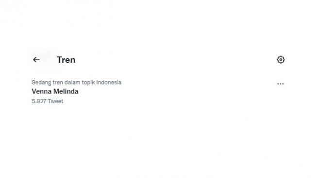 Venna Melinda menjadi Trending Topic Twitter Indonesia. (screenshot)