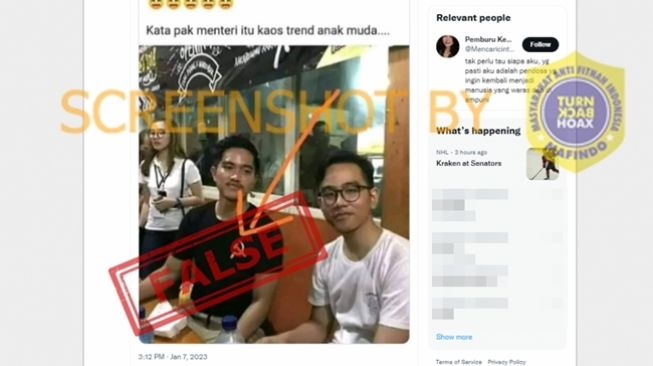 CEK FAKTA: Benarkah Foto Kaesang Pangarep Pakai Kaos Berlogo Palu Arit?