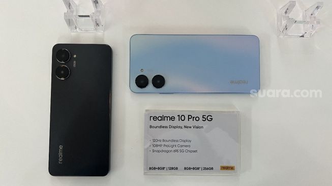 Realme 10 Pro diluncurkan di Indonesia, Selasa (10/1/2023). [Suara.com/Dicky Prastya]