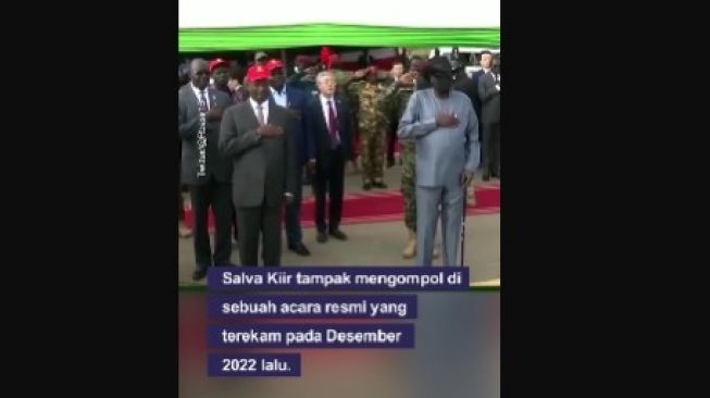 Viral Video Presiden Sudan Selatan Ngompol Saat Menghadiri Acara Resmi