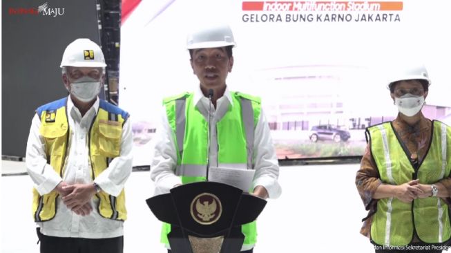 Habiskan Rp 639 Miliar, Jokowi Pimpin Topping Off Multifunction Stadium GBK