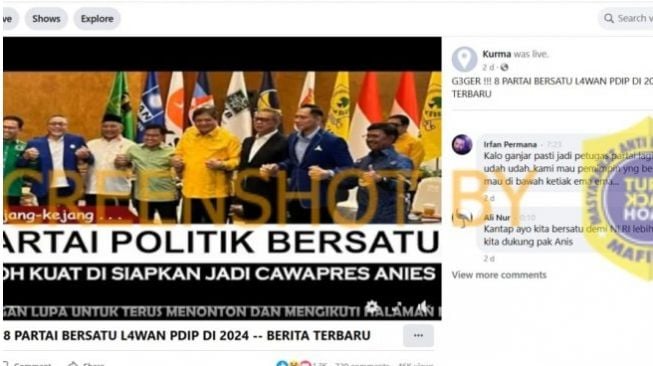 CEK FAKTA: Video 8 Partai Politik Bersatu Siapkan Cawapres Anies Baswedan, Benarkah?