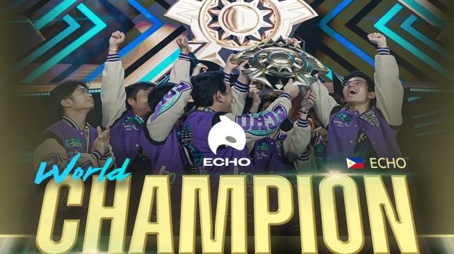 Echo dari Filipina dinobatkan sebagai juara M4 World Championship Mobile Legends: Bang-Bang usai mengalahkan rekan senegaranya, Blacklist International dengan skor telak 4-0, Minggu (15/1/2023). [Facebook Mobile Legends Esports]