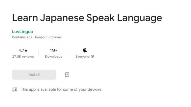 Learn Japanese Speak Language LuvLingua. [Google Play Store]