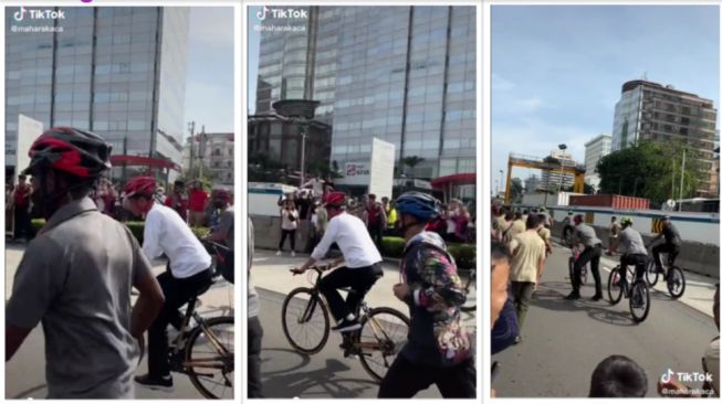 Sepedaan Ngebut, Jokowi Buat Paspampres Kelabakan, Warganet: Latihan Fisik!