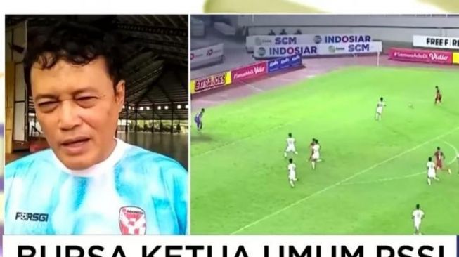 Pengamat sepak bola nasional, Sigit Nugroho saat memberikan pandangannya terkait pemilihan calon Ketua Umum PSSI periode 2023-2027. (Tangkapan layar Youtube Official iNews)