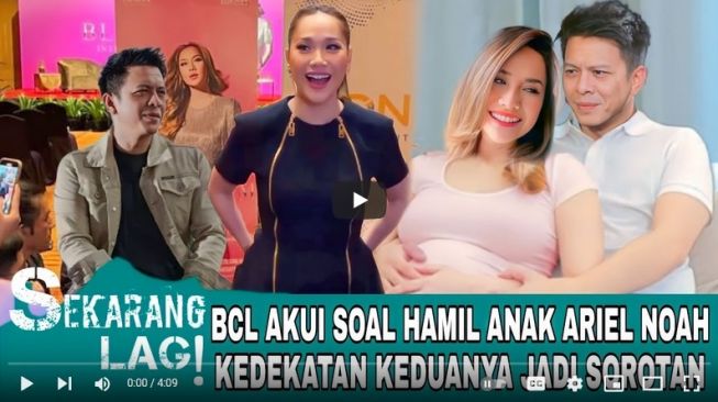 Tumbnail video dari akun Sekarang Lagi yang seolah menggambarkan Bunga Citra Lestari Hamil anak Ariel NOAH. 