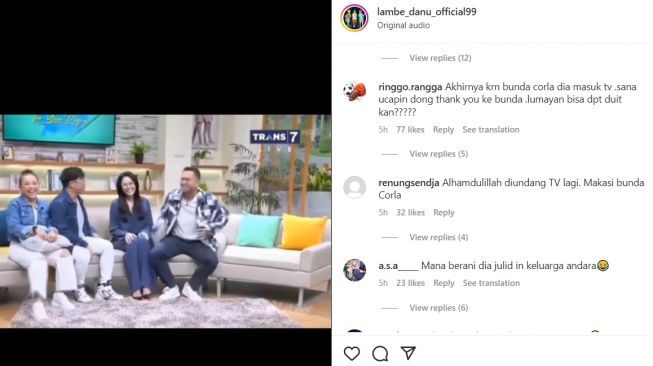 Nikita Mirzani diundang televisi pasca keluar dari penjara. (Instagram/ lambe_danu_official99)