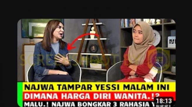 CEK FAKTA: Benarkah Najwa Shihab Tampar Yessy Si Duta Sertifikat Rumah 'Di Mana Harga Diri Wanita'? (Turnbackhoax.id)