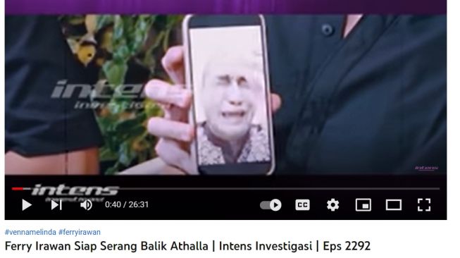Tangisan Verry Irawan (Youtube/Intens Investigasi)