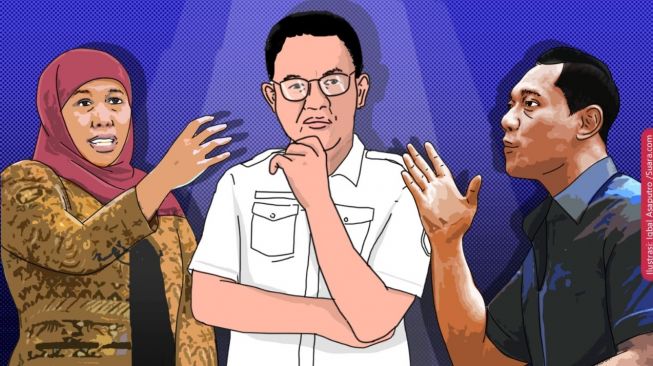 Ilustrasi Khofifah Indar Parawansa dan AHY berpeluang menjadi bakal cawapres Anies Baswedan.