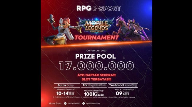 RPG Akan Gelar Turnamen Mobile Legends di Makassar, Total Hadiah 17 Juta