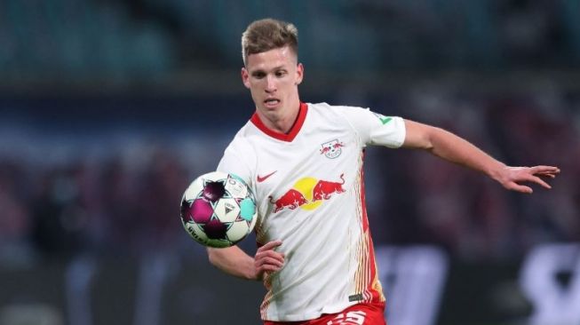 Gelandang RB Leipzig Dani Olmo. (Ronny Hartmann / various sources / AFP) 