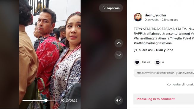 Raffi Ahmad dan Nagita. (TikTok/@dian_yudha)