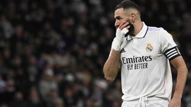 Penyerang Real Madrid, Karim Benzema. [OSCAR DEL POZO / AFP]