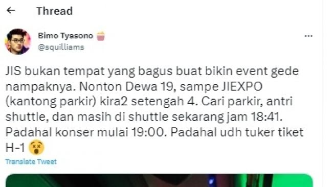 Komplain penonton konser Dewa 19. 