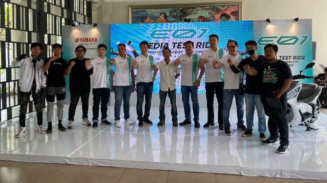 Uji kendara Yamaha E01 perdana di Medan sudah dilakukan awak media, KOL dan perwakilan jaringan dealer Yamaha di Sumatera Utara [PT YIMM].