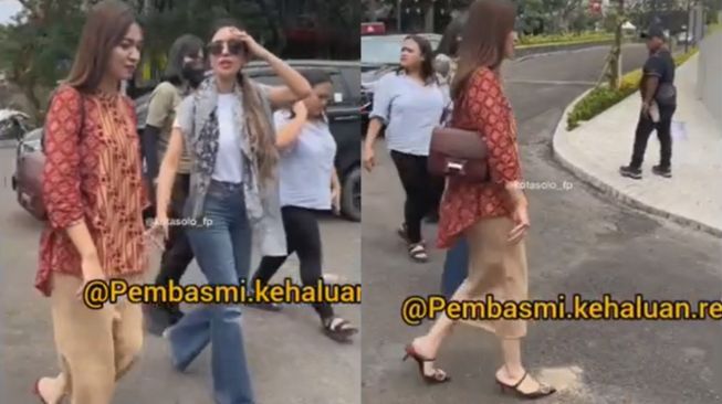 Penampilan Selvi Ananda pakai heels dan tas mahal. (Instagram/ lambegosiip)