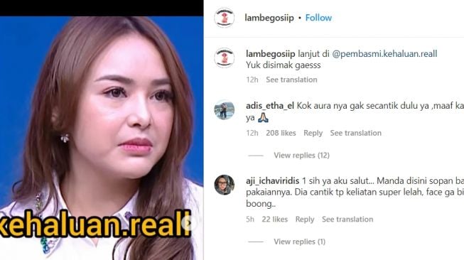 Amanda Manopo tampil di acara televisi. (Instagram/ lambegosiip)