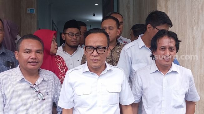 Relawan Jokowi Mania (JoMan) resmi dukung Prabowo Subianto di Pilpres 2024. (Suara.com/Bagaskara)