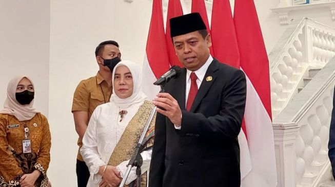 Joko Agus Setyono usai dilantik menjadi Sekretaris Daerah (Sekda) DKI Jakarta di Balai Kota DKI Jakarta pada Rabu (15/2/2023). (Suara.com/Fakhri)