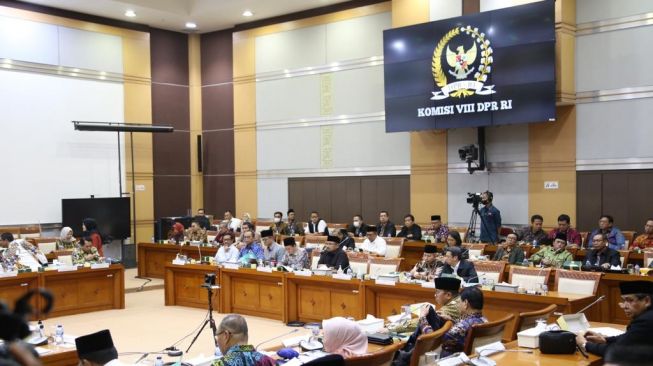 Rapat kerja Kementerian Agama dan Komisi VIII DPR menyepakati Biaya Penyelenggaraan Ibadah Haji (BPIH) 2023, Rabu (15/2/2023) [Dok. Kemenag]