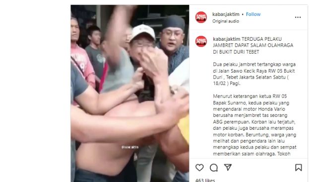 Berusaha Rampas Tas dan Sepeda Motor Remaja Putri di Tebet, Dua Jambret Dikasih 'Salam Olahraga' oleh Warga