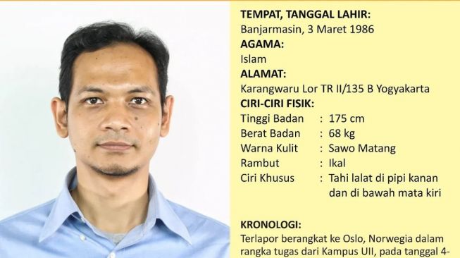 Dosen Ahmad Hilang Di Oslo, UII Minta Bantuan Interpol Terbitkan Yellow Notice