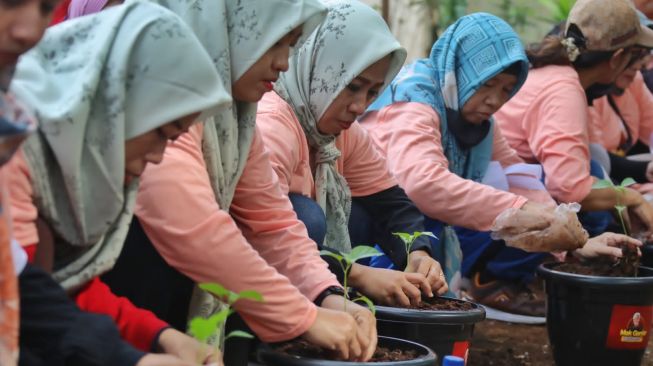 Antisipasi Harga Cabai Naik Jelang Ramadan, Mak Ganjar Tanam Ratusan Pohon Cabai di Pasar Minggu