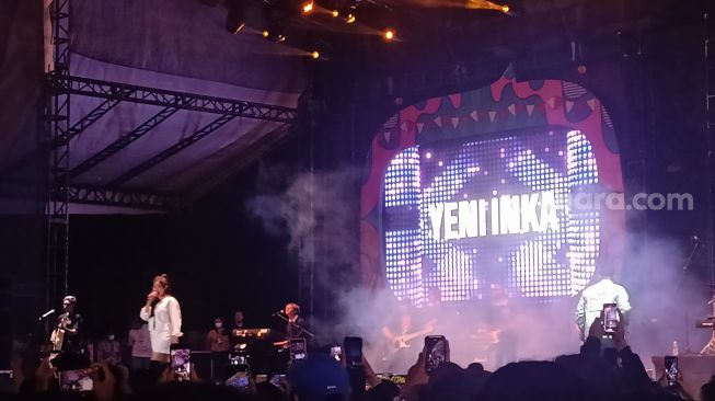 Yeni Inka di Jiexpo Kemayoran, Jakarta Pusat pada Sabtu (18/2/2023) [Suara.com/Rena Pangesti]