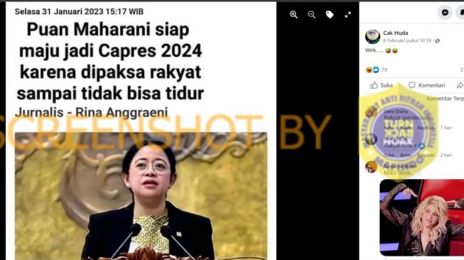 CEK FAKTA: Puan Maju Capres 2024 karena Dipaksa Rakyat sampai Tak Bisa Tidur, Benarkah? [Turbackhoax.id]