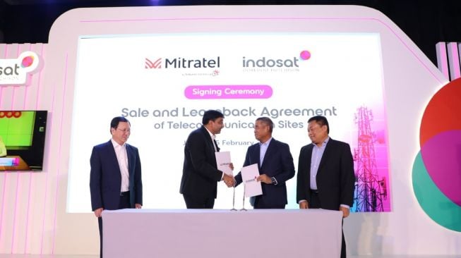 Kerja sama anak perusahaan Telkom, Mitratel dengan Indosat Ooredoo Hutchison (IOH). [Telkom]