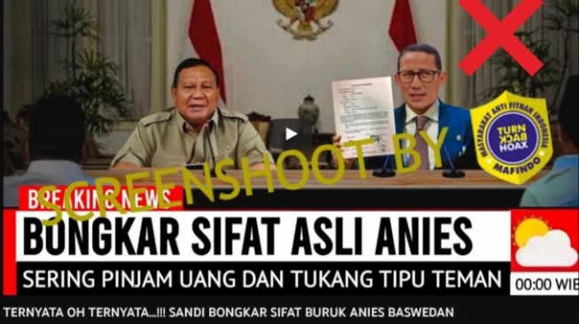 CEK FAKTA: Sifat Buruk Anies Dibongkar Sandiaga, Sering Pinjam Uang dan Tukang Tipu, Benarkah?