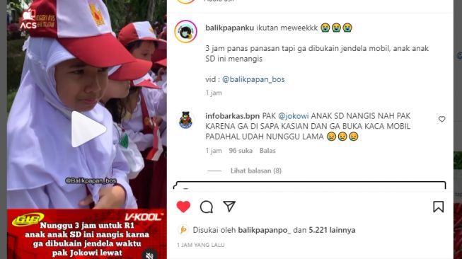 Nunggu Jokowi Sampai 3 Jam, Anak SD di Balikpapan Nangis Tak Dibukain Jendela Pas Presiden Lewat