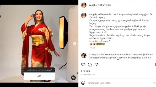 Luna Maya Jadi BA Produk Perbankan asal Jepang (Instagram/@conglie_willlneverdie)