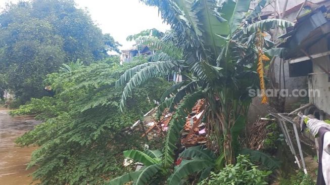 Kali Ciliwung Meluap, Rumah di Bidara Cina Ambruk Kerugiannya Capai Rp200 Juta