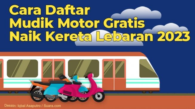 INFOGRAFIS: Cara Daftar Mudik Motor Gratis Naik Kreta Lebaran 2023