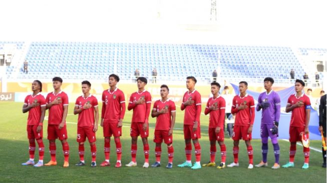 Skuat Timnas Indonesia U-20 di laga perdana Piala Asia U-20 melawan Iraq (pssi.org)