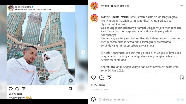 Dewi Perssik sindir Angga Wijaya umrah pakai uang curian (Instagram/@nyinyir_update_official)