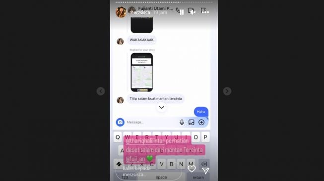 Fuji sebut Thariq Halilintar mantan tercinta (Instagram/@merzsisca)