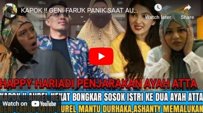 Hoaks Geni Faruk panik saat Aurel Hermansyah ungkap istri kedua Anofial. 