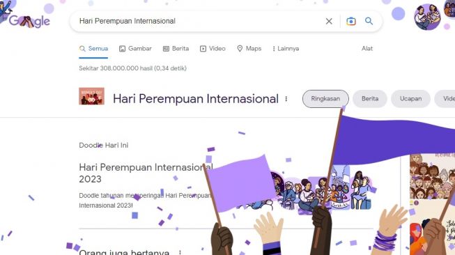 Google doodle Hari Perempuan Internasional 2023. [Google]