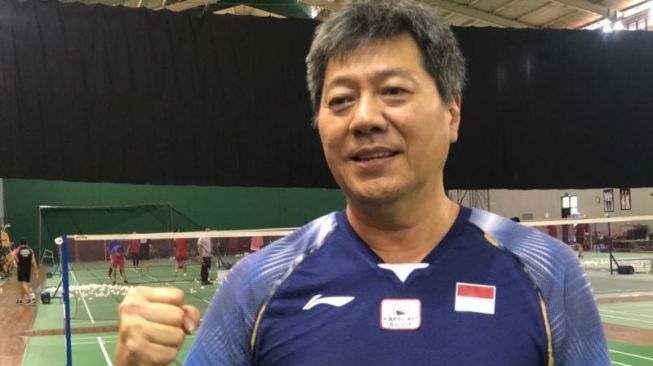 Pelatih ganda putra Pelatnas PBSI Aryono Miranat menyampaikan bahwa kesiapan sektornya pada pekan terakhir sebelum berlaga di All England 2023 sudah mencapai 90 persen, Kamis. (ANTARA/Roy Rosa Bachtiar)