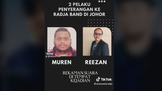 Vokalis Radja, Ian Kasela membagikan foto dua pelaku penyerangan dan pengancam pembunuhan di Malaysia. (TikTok)