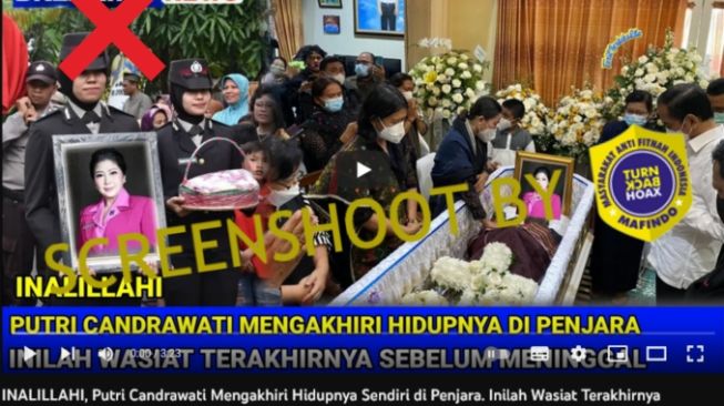 CEK FAKTA: Wasiat Terakhir Putri Candrawathi Sebelum Meninggal di Penjara, Benarkah? (Turnbachoax.id)