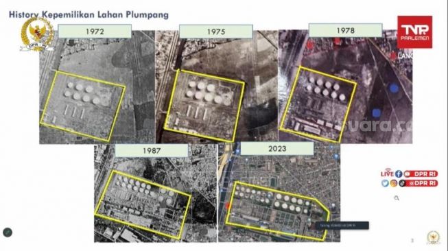 Dirut Pertamina Paparkan Gambar Depo Plumpang dari 1972 ke 2023 di DPR: Dulu Kosong Kini Padat Penduduk