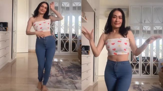 Asyik Berjoget Lagu India, Tali Tank Top Iis Dahlia Melorot