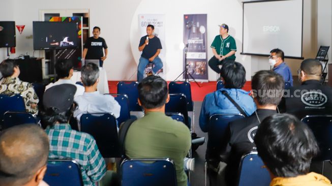 Acara Talkshow saat Grand Launching Zhiyun Molus X100 dan Zhiyun G60 di Kantor Aneka Warna Indah, Kemayoran, Jakarta, Kamis (16/3/2023). [Suara.com/Alfian Winanto]
