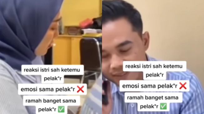 Reaksi Selow Istri Sah Ketemu Suami Bareng Selingkuhan Mesra Pakai Baju Couple Viral